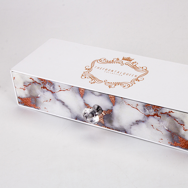 Aangepast logo Rose Gold Marble Pattern Wig Boxes Hair Box Custom Logo Packaging