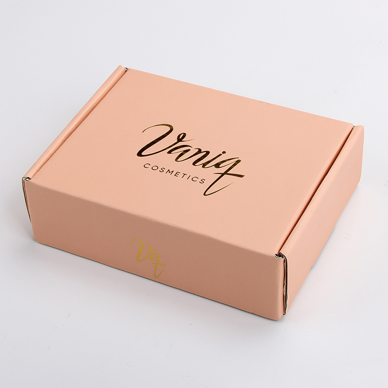 Custom Gold Foil Logo Cosmetics E-commerce Corrugated Packaging Mailing Box 