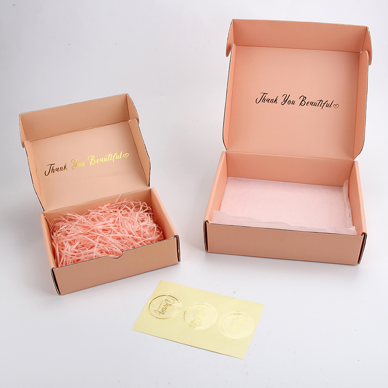 Custom Gold Foil Logo Cosmetics E-commerce Corrugated Packaging Mailing Box 