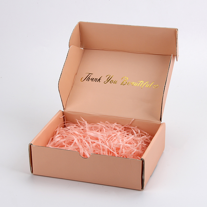 Custom Gold Foil Logo Cosmetics E-commerce Corrugated Packaging Mailing Box 