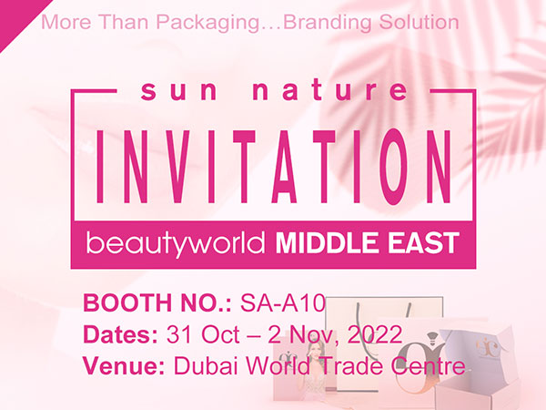 SUN NATURE is aanwezig op Beautyworld MIDDLE EAST 2022