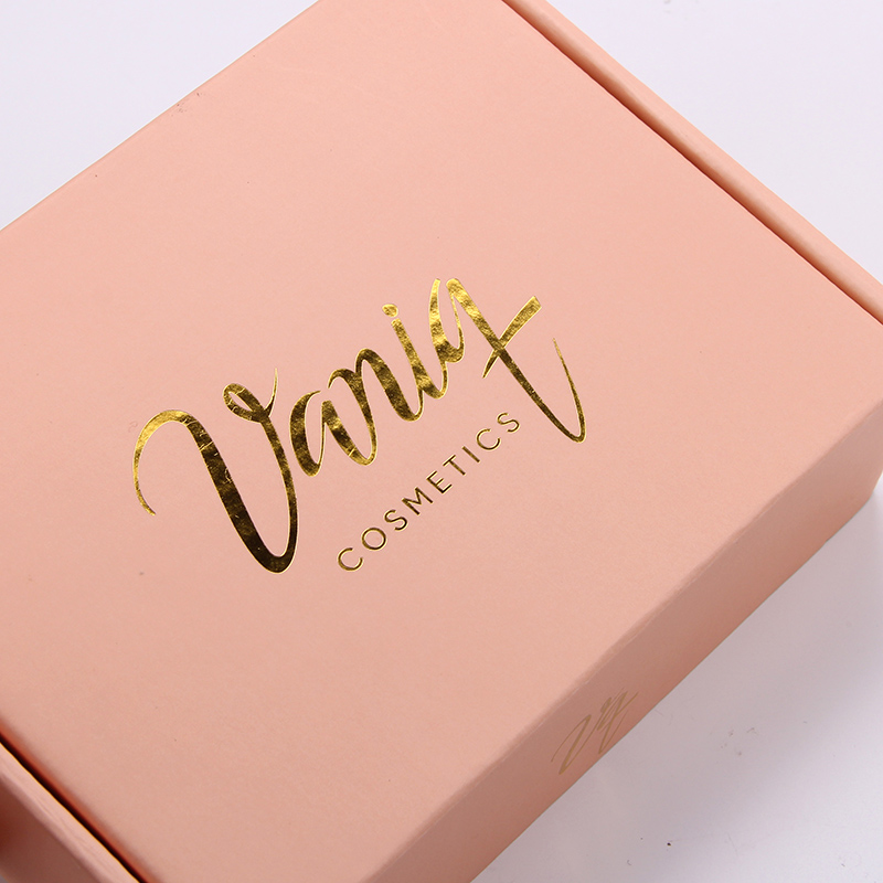 Custom Gold Foil Logo Cosmetics E-commerce Corrugated Packaging Mailing Box 