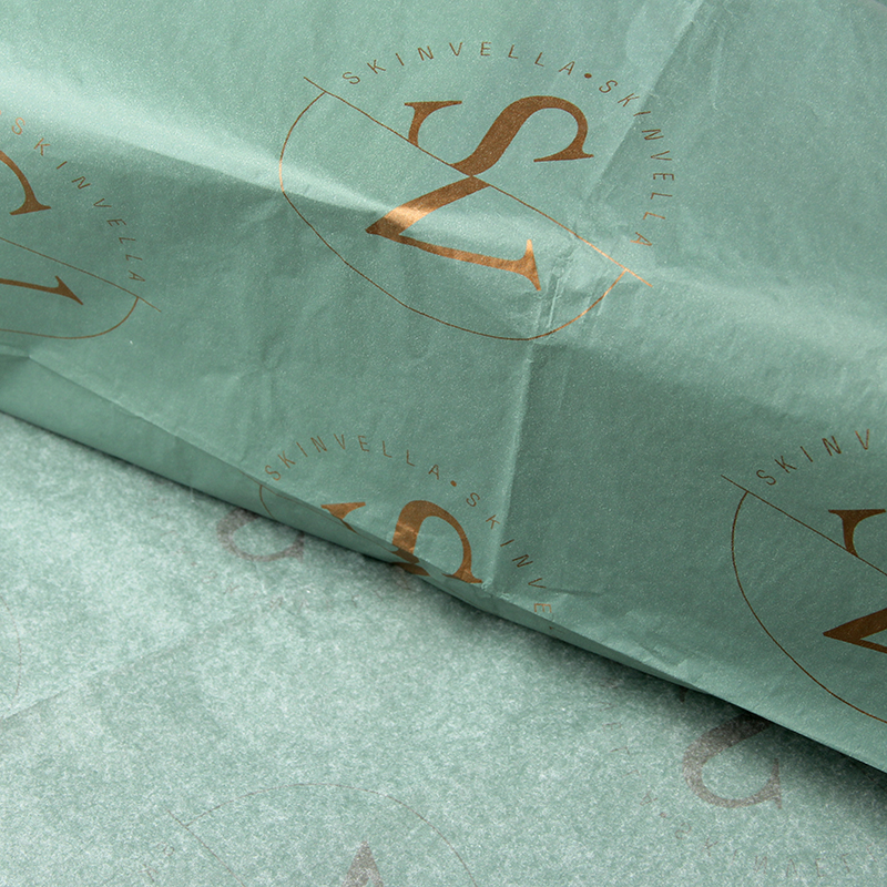 Duurzame schoonheidsverpakking Custom Rose Gold Foil Logo Tissue Paper